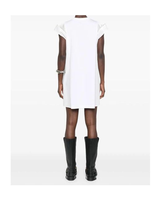 Sacai White Layer-Detail Mini Dress