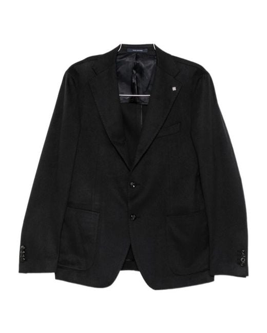 Tagliatore Black Single-Breasted Blazer for men