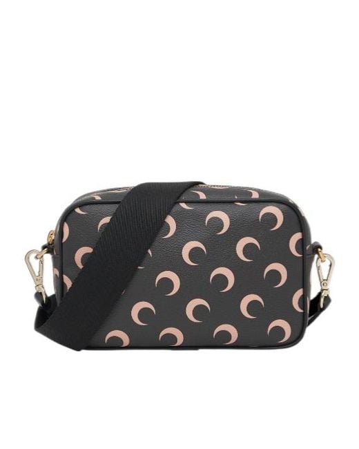 MARINE SERRE Black Moon Printed Medium Crossbody Bag