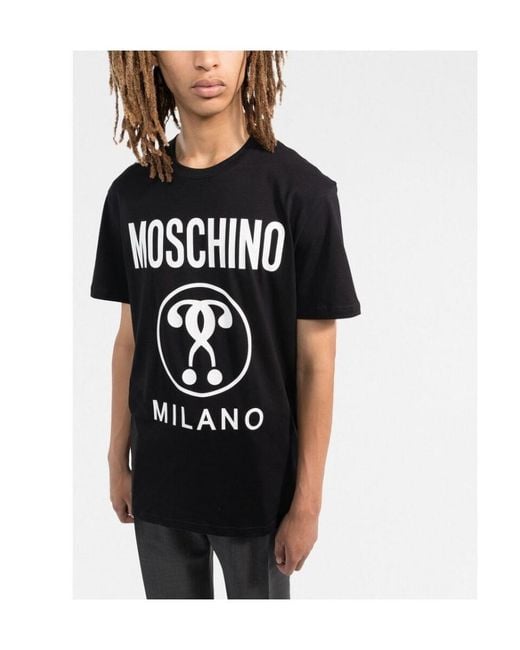 Moschino Black Logo Printed Crewneck T-Shirt for men