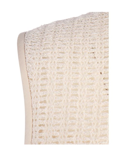 Peserico Natural Sleeveless Crewneck Top