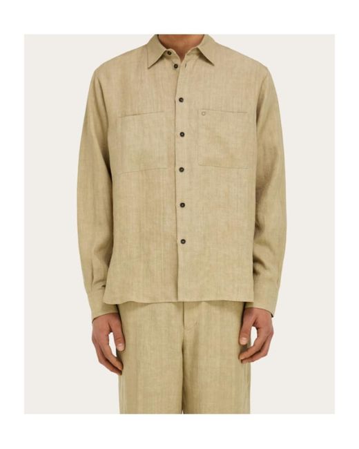 Ferragamo Natural Ferragamo Drop Shoulder Shirt for men