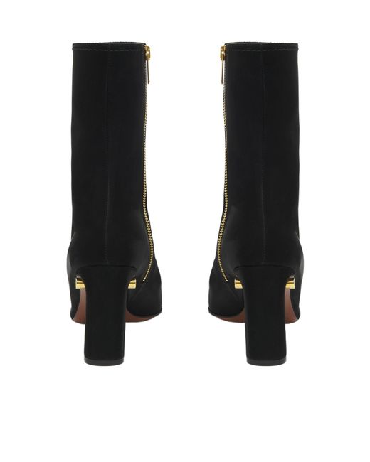 McQueen Black Pointed-Toe Ankle Boots
