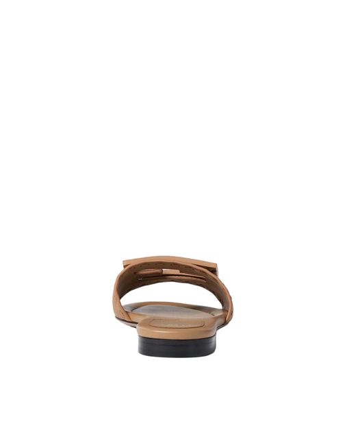 Fendi Brown Baguette Wide-Band Slides