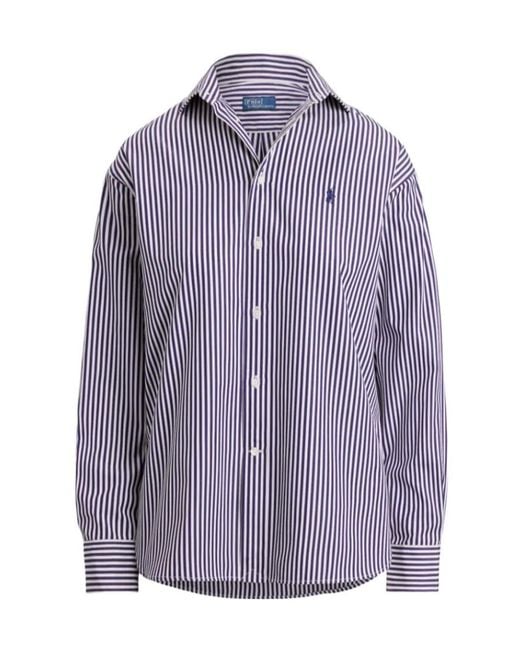 Polo Ralph Lauren Purple Striped Cotton Shirt