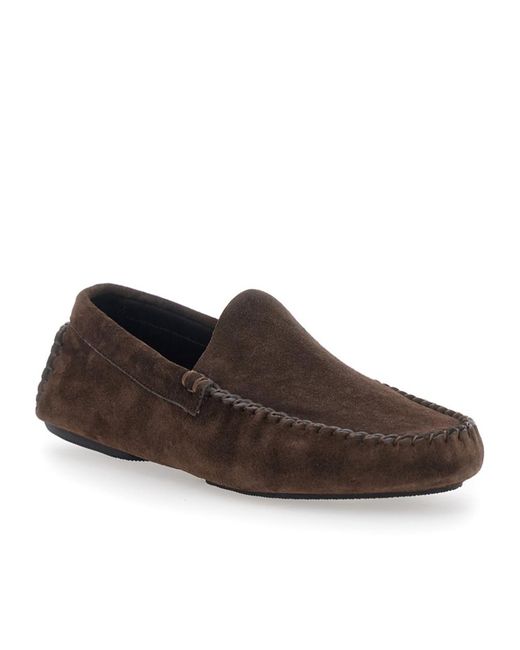 The Row Brown Lucca Moccasin Flat Shoes