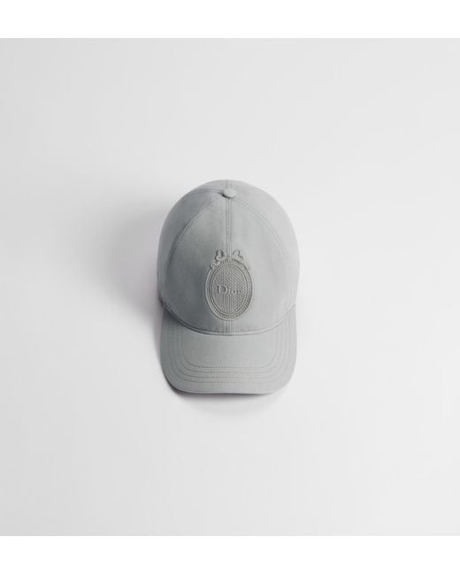 Dior Gray Embroidered Logo Baseball Hat