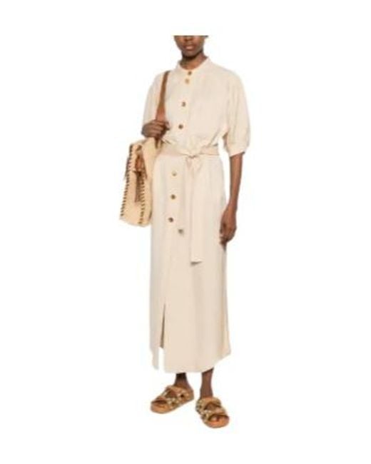 Blazé Milano Natural Donzi Berber Belted Midi Dress