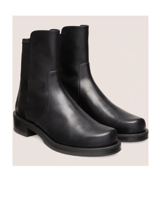 Stuart Weitzman Black Round-Headed Short Boots