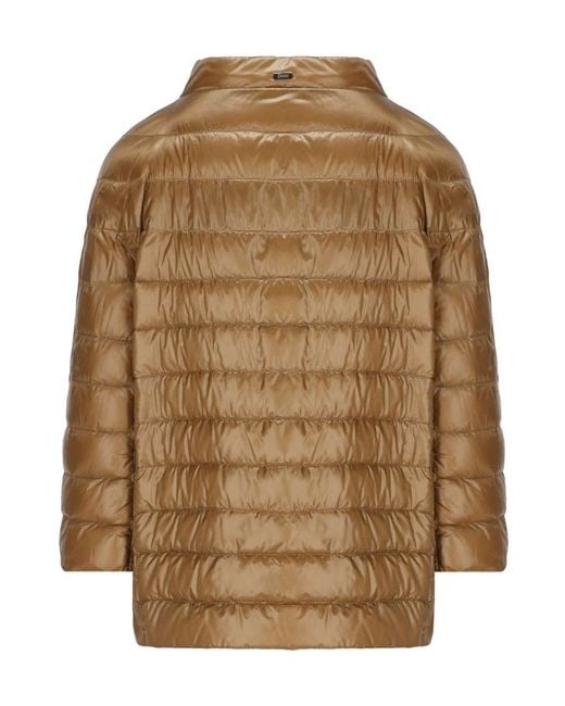 Herno Brown Mock Neck Puffer Jacket