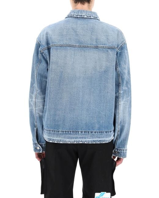 we11done Blue Logo Denim Jacket for men