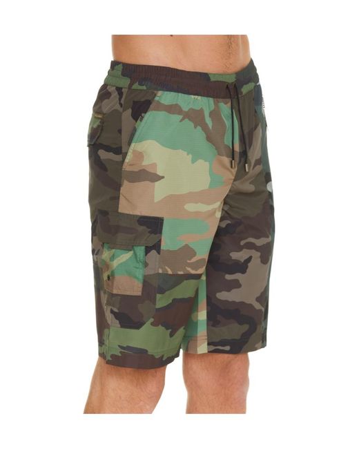 Dolce & Gabbana Green Camouflage-Print Swim Shorts for men