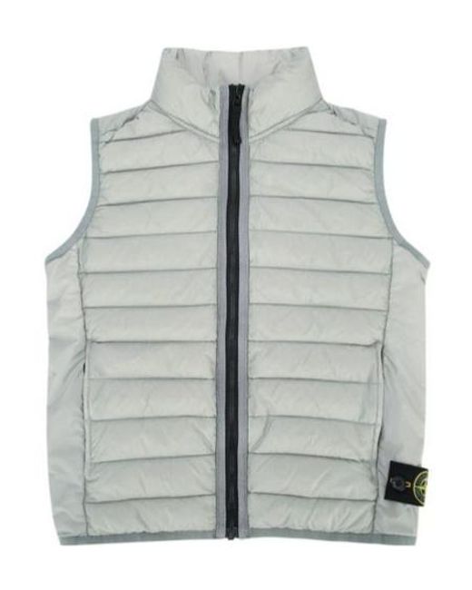 Stone Island Gray Junior Logo Patch Padded Vest