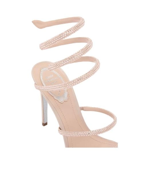 Rene Caovilla White Cleo Crystal-Embellished Sandals
