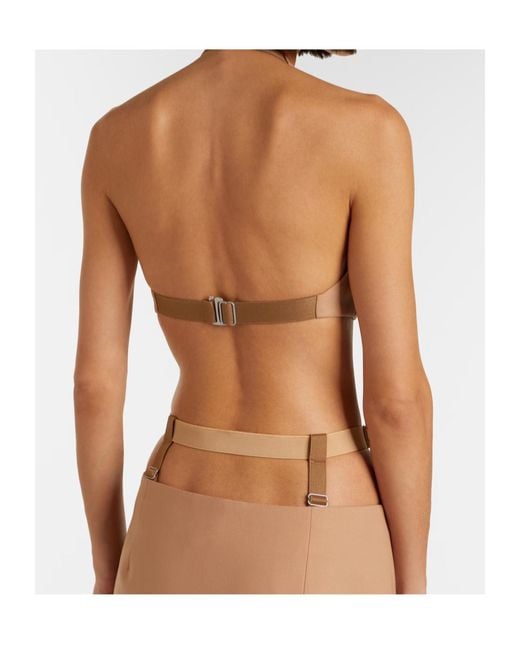 Mugler Natural Wool-Blend Crop Top
