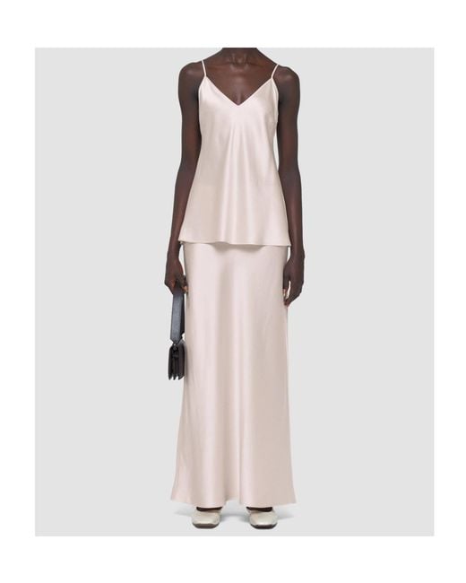 Joseph Pink Isaak Bias-Cut Silk Midi Skirt