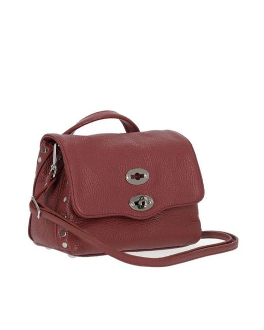 Zanellato Red Stud-Detailed Twist-Lock Baby Tote Bag