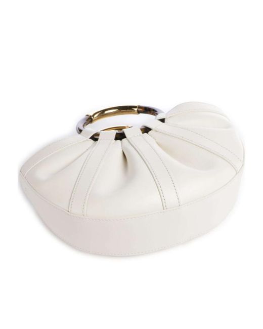 Coccinelle White Ring-Handle Bucket Bag