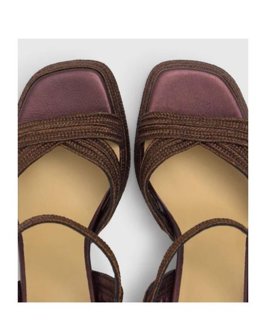 Castaner Brown Castañer Valle Block Heel Sandals