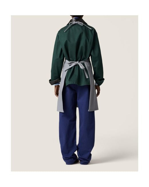 Miu Miu Green Contrast Collar Denim Jacket
