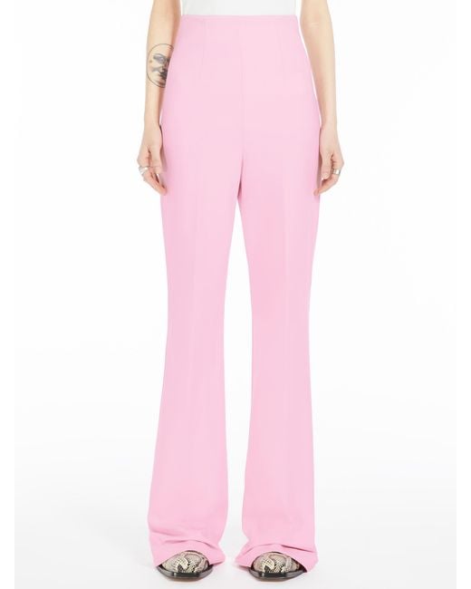 Sportmax Pink High Waist Straight Leg Pants