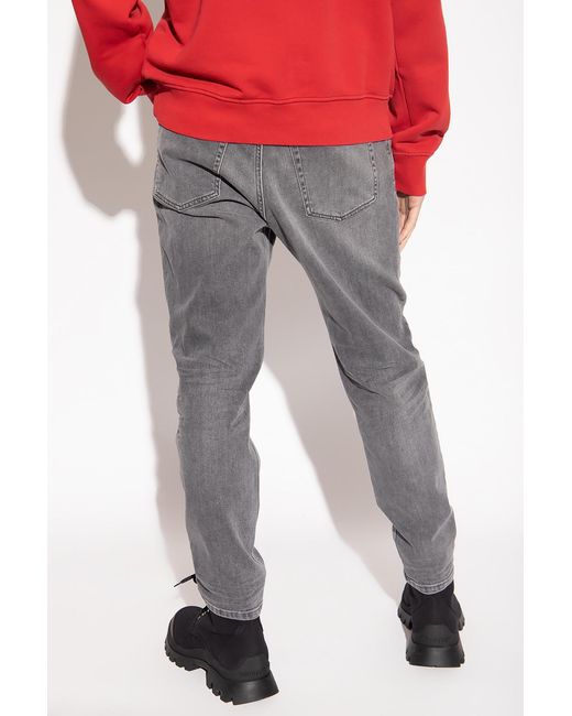 DIESEL Gray Slim Fit Cropped Jeans for men