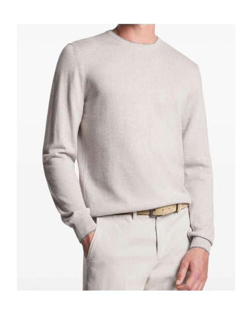 Fay White Elbow-Patch Round Neck Knitwear for men