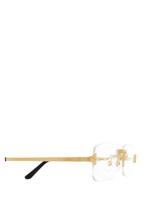 Cartier White Rectangle Frame Glasses for men