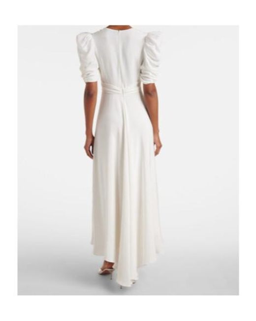 Rodarte White Floral-Appliqué Silk Crêpe Gown