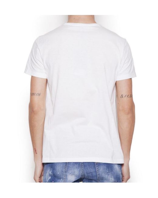 McQueen White Skull Patchwork Print T-Shirt for men