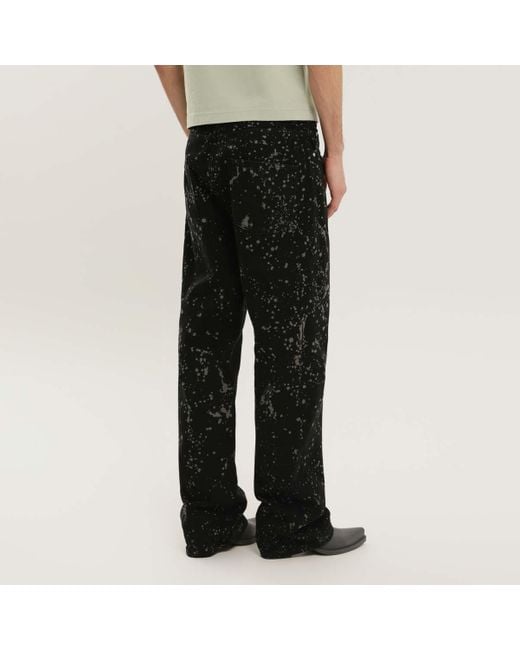 1989 STUDIO Black Paint-Splatter Wide-Leg Jeans for men