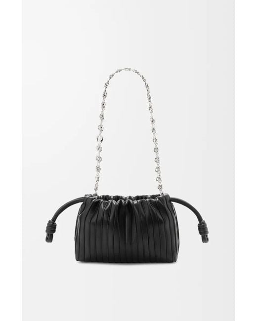 Loewe Black Mini Flamenco Pleats Purse