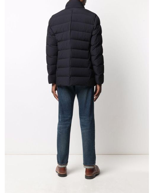 Moorer Blue Hooded Down Jacket for men