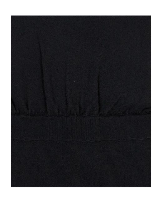 P.A.R.O.S.H. Black Boat-Neck Long Sleeved Midi Dress