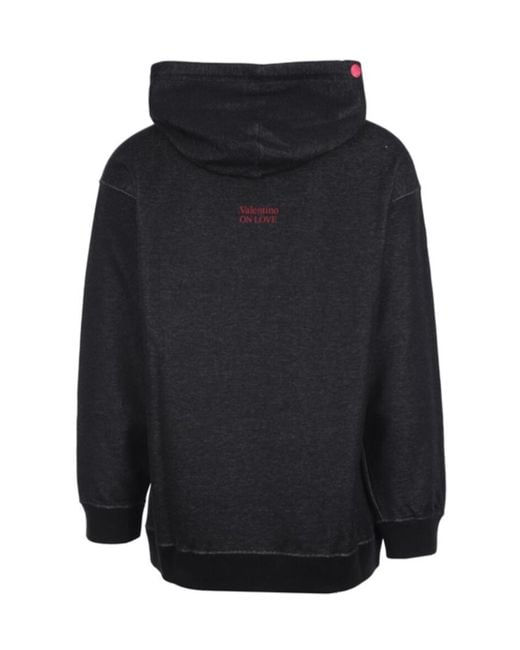 Valentino Black Moon Print Oversized Hoodie for men