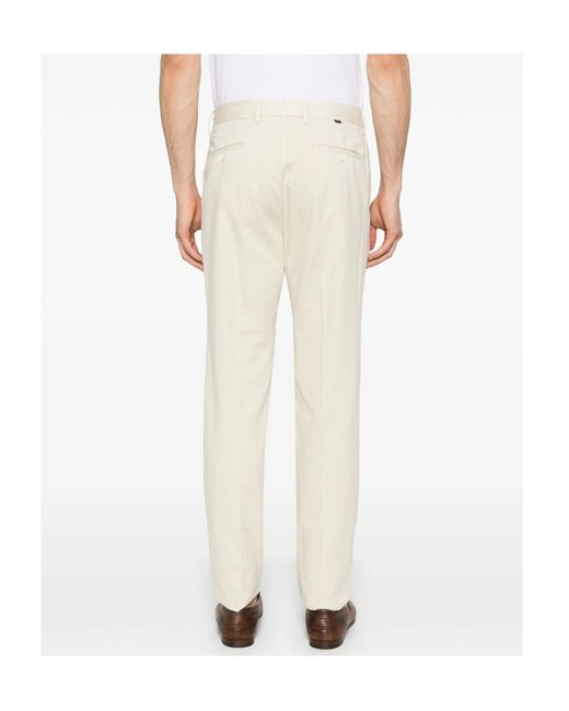 Incotex Natural Buttoned Cotton Pants for men