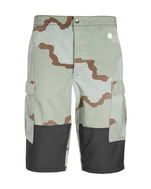 OAMC Gray Camouflage-Pattern Cargo Shorts for men