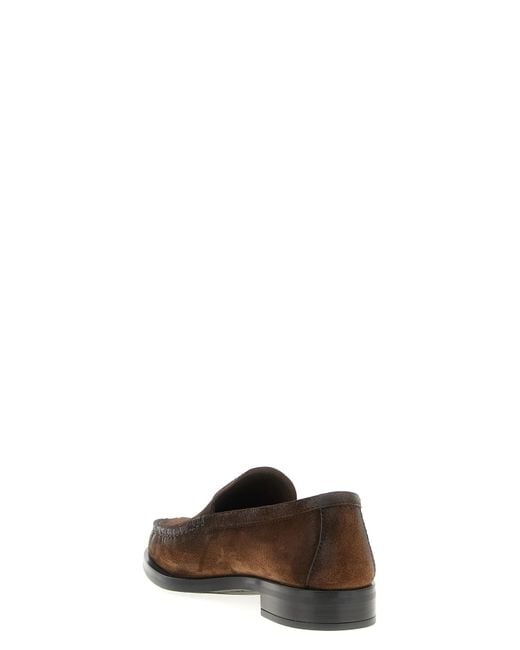 Prada Brown Suede Leather Loafers