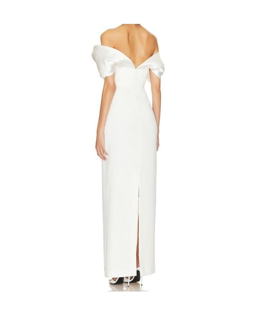 Solace London White Dakota Off-Shoulder Maxi Dress