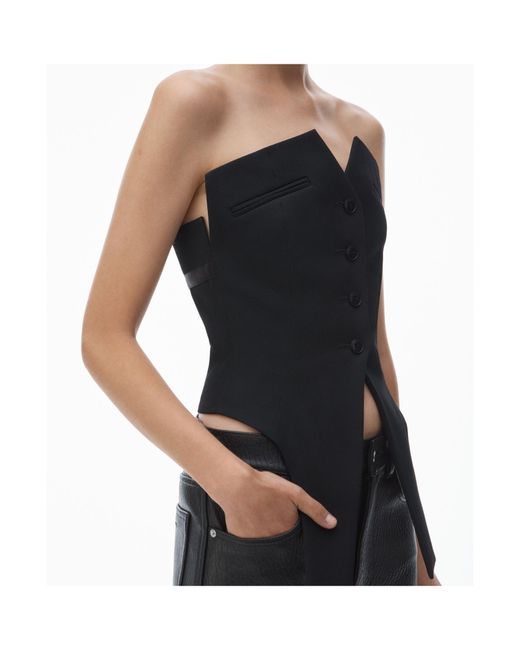 Alexander Wang Black Button-Up Sleeveless Vest