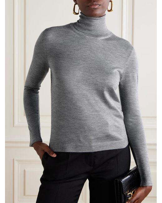 Tom Ford Gray Turtleneck Knitted Top