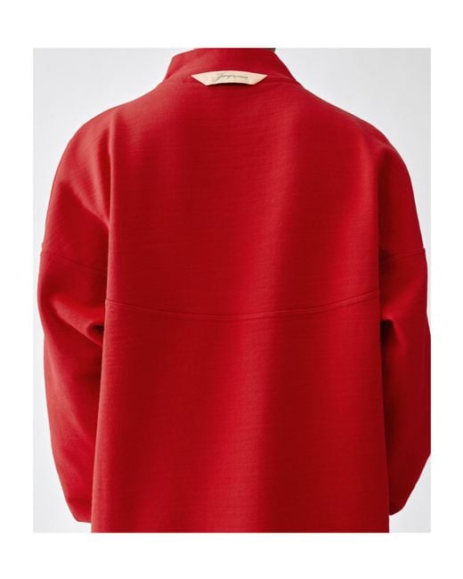 Jacquemus Red Zip-Neck Sweatshirt for men