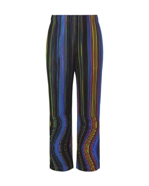 Pleats Please Issey Miyake Blue Pleats Please Issey Miyake Wrap Elasticated Waistband Trousers