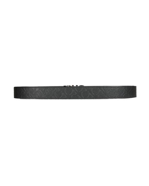 Ferragamo Black Ferragamo Gancini Logo Leather Belt