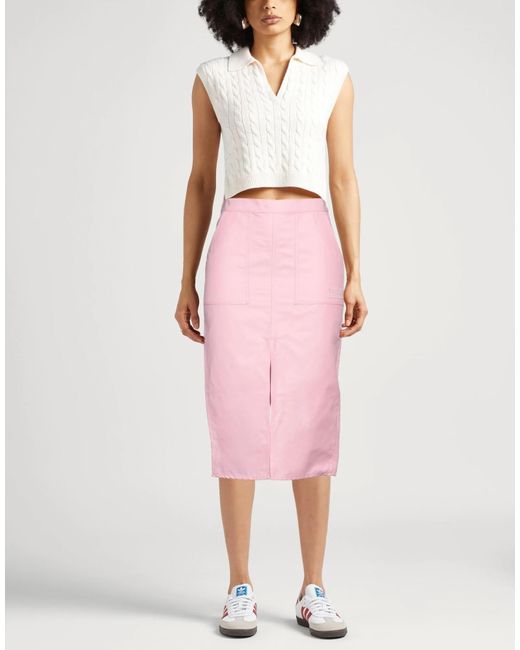 Marni Pink Twill Midi Skirt