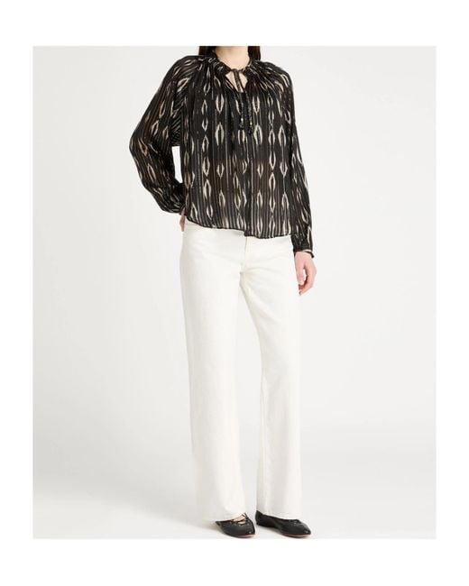 Isabel Marant Black Top Silk, Polyester, Cotton, Metallic Fiber