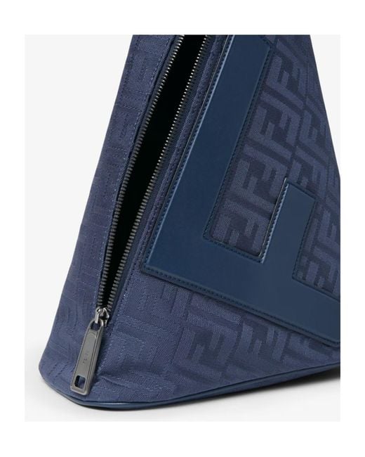 Fendi Blue Ff Cono Large Backpack for men