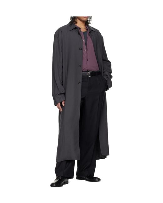 Our Legacy Blue Cloak Collared Trench Coat for men