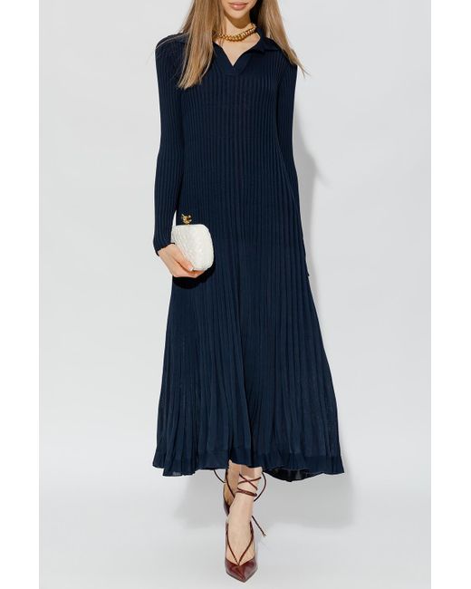 Bottega Veneta Blue Pleated Dress
