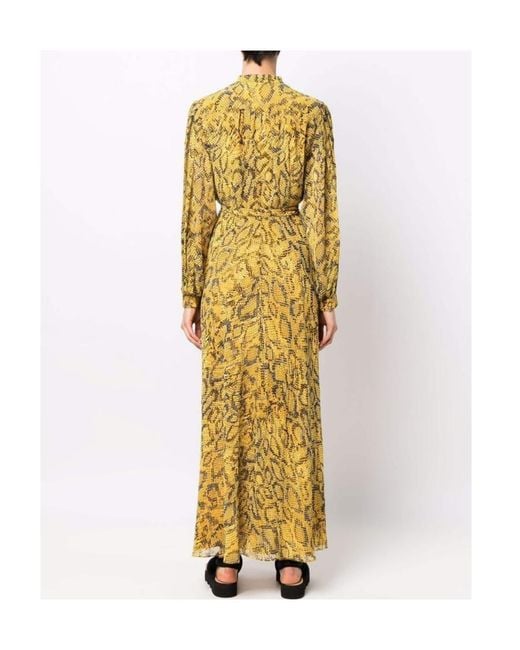 Diane von Furstenberg Metallic Belted Snake-Print Maxi Dress